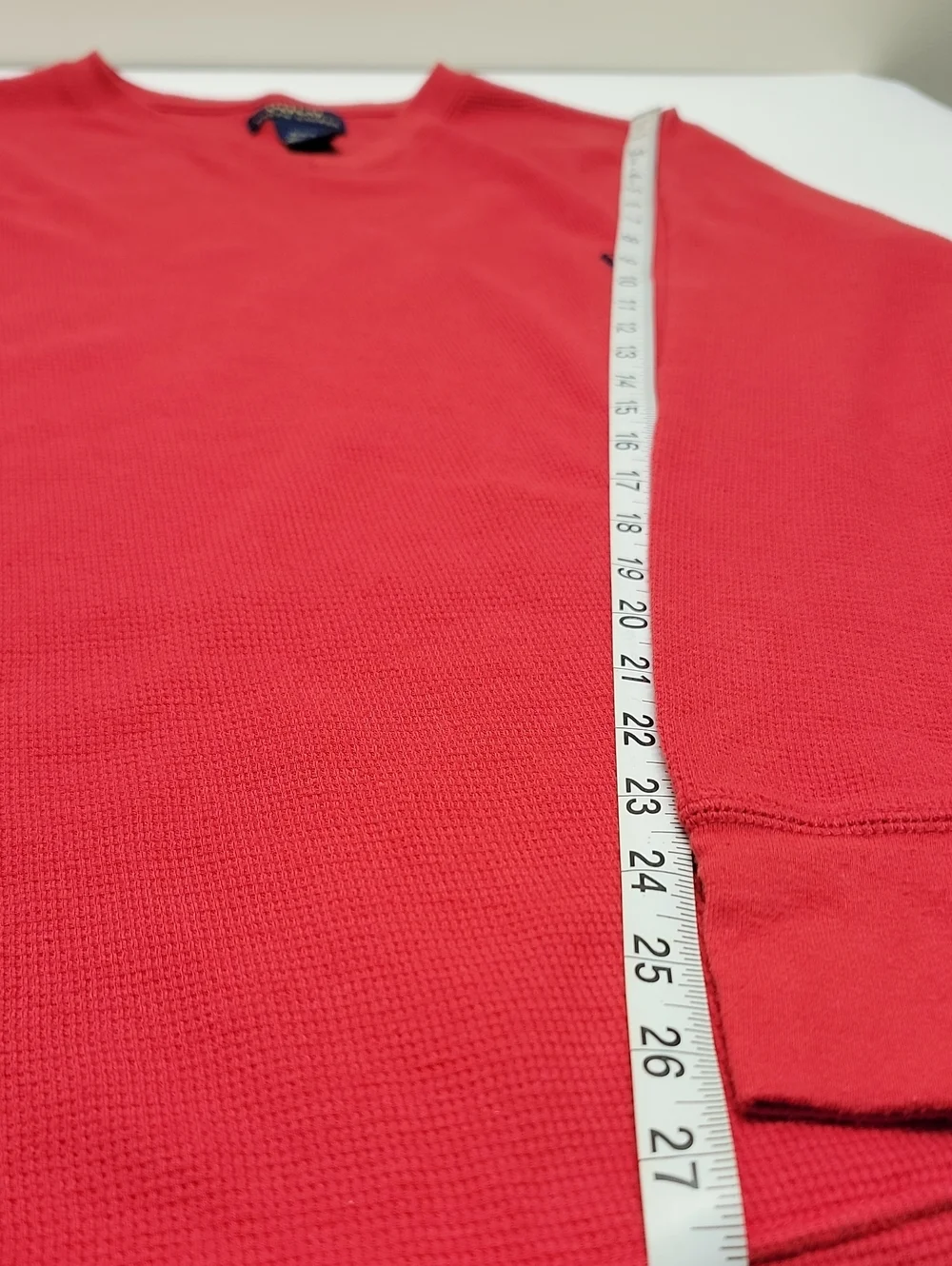Polo by Ralph Lauren Red V-Neck Sweater with Navy Pony Men's Sz Medium